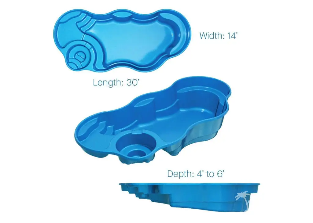 laguna deluxe fiberglass pool measurements